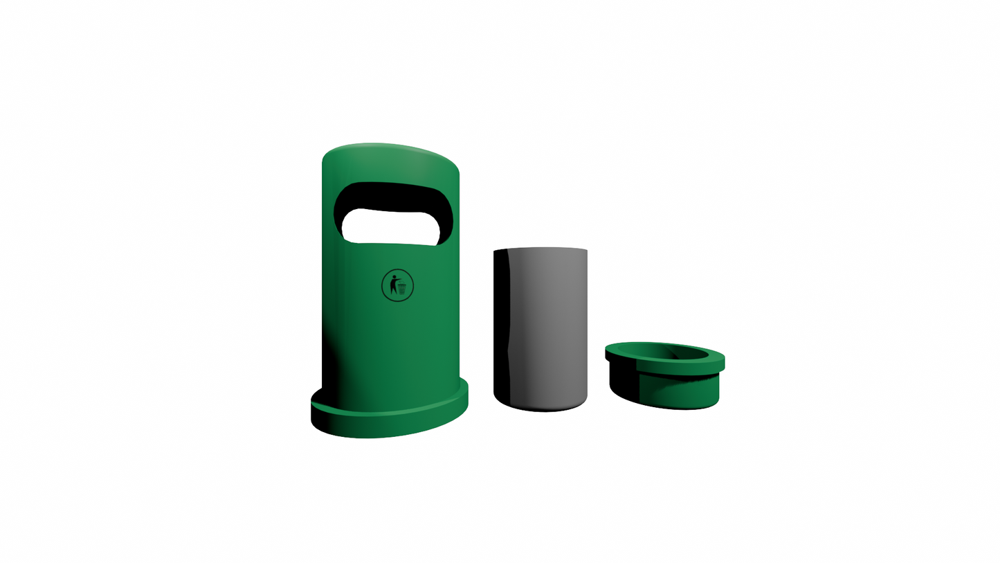 Singapore Public Waste Bin 85L (Green) | Free 3D Models